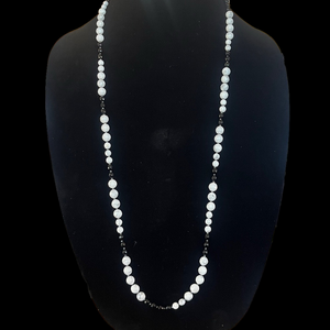 Howlite, Hermatite, and Onyx Semi-Precious 36” Beaded Necklaces | NWT